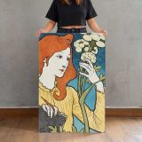 Salon des Cent by Eugène Grasset canvas print, held for scale