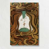 The Kiss Art Nouveau Embrace by Peter Behrens canvas print, front view