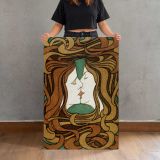 The Kiss Art Nouveau Embrace by Peter Behrens canvas print, held for scale