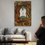 The Kiss Art Nouveau Embrace by Peter Behrens canvas print, room display