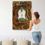 The Kiss Art Nouveau Embrace by Peter Behrens canvas print, displayed on a wall