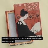 Boston Sunday Herald Woman Reading canvas print, front and back view