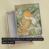 L'Ermitage Art Nouveau Woman by Paul Berthon canvas print, front and back view