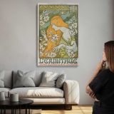 L'Ermitage Art Nouveau Woman by Paul Berthon canvas print, room display