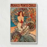 Monaco Monte Carlo by Alphonse Mucha canvas print, front view