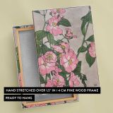 Prairie Rose Botanical Illustration canvas print, front and back view