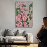 Prairie Rose Botanical Illustration canvas print, room display