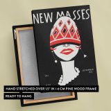 New Masses Red Hat Portrait by Frank Walts canvas print, front and back view