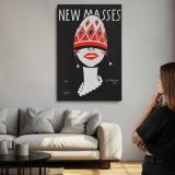 New Masses Red Hat Portrait by Frank Walts canvas print, room display