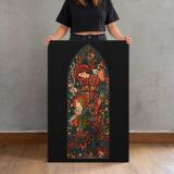 The Annunciation Arched Composition canvas print, held for scale
