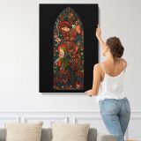 The Annunciation Arched Composition canvas print, displayed on a wall