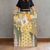 Cytises et Digitales Floral Woman canvas print, held for scale