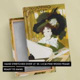 Lithographies Originales Woman in a Black Hat canvas print, front and back view