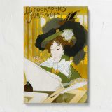 Lithographies Originales Woman in a Black Hat canvas print, front view