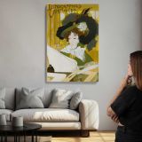 Lithographies Originales Woman in a Black Hat canvas print, room display