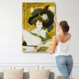 Lithographies Originales Woman in a Black Hat canvas print, displayed on a wall