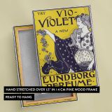 Vio-Violet Lundborg Perfume Design by Louis Rhead canvas print, front and back view