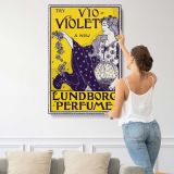 Vio-Violet Lundborg Perfume Design by Louis Rhead canvas print, displayed on a wall