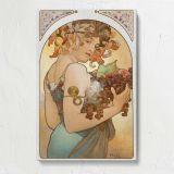 Fruit Art Nouveau Woman by Alphonse Mucha canvas print, front view