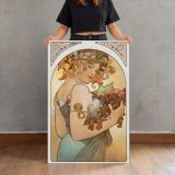 Fruit Art Nouveau Woman by Alphonse Mucha canvas print, held for scale