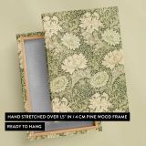 Chrysanthemum Floral Pattern by William Morris canvas print, front and back view