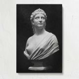 Bust of Faith Sculpture by Hiram Powers canvas print, front view