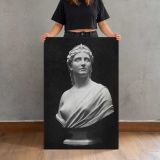 Bust of Faith Sculpture by Hiram Powers canvas print, held for scale