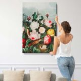 Roses from The Temple of Flora by Robert John Thornton canvas print, displayed on a wall