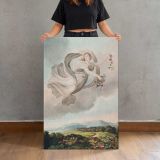 Flora Dispensing Her Favours on the Earth by Robert John Thornton canvas print, held for scale