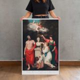 Flora Aesculapius Ceres and Cupid Honouring Linnaeus by Robert John Thornton canvas print, held for scale