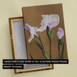 Purple Japanese Iris by Ogawa Kazumasa canvas print, front and back view