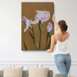 Purple Japanese Iris by Ogawa Kazumasa canvas print, displayed on a wall