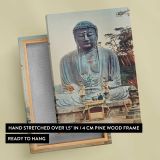 Bronze Buddha at Kamakura by Ogawa Kazumasa canvas print, front and back view