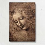 La Scapigliata by Leonardo da Vinci canvas print, front view