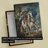 Equestrian Portrait of the Duke of Lerma by Peter Paul Rubens canvas print, front and back view