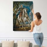 Equestrian Portrait of the Duke of Lerma by Peter Paul Rubens canvas print, displayed on a wall