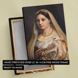 Woman with a Veil La Donna Velata by Raphael canvas print, front and back view