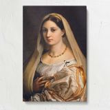 Woman with a Veil La Donna Velata by Raphael canvas print, front view