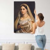 Woman with a Veil La Donna Velata by Raphael canvas print, displayed on a wall