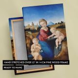 Madonna and Child with the Infant Saint John by Raphael canvas print, front and back view
