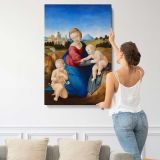 Madonna and Child with the Infant Saint John by Raphael canvas print, displayed on a wall