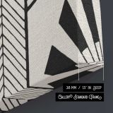 Circle and Cross Black and White Ornament by Samuel Jessurun de Mesquita canvas print, canvas edge detail