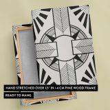 Circle and Cross Black and White Ornament by Samuel Jessurun de Mesquita canvas print, front and back view