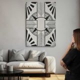 Circle and Cross Black and White Ornament by Samuel Jessurun de Mesquita canvas print, room display