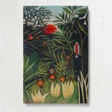 Monkeys and Parrot in the Virgin Forest by Henri Rousseau canvas print, front view