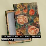 Bouquet of Roses by Pierre-Auguste Renoir canvas print, front and back view
