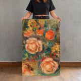 Bouquet of Roses by Pierre-Auguste Renoir canvas print, held for scale