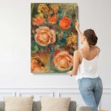 Bouquet of Roses by Pierre-Auguste Renoir canvas print, displayed on a wall