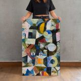 Composition with the Yellow Half-Moon and the Y by Paul Klee canvas print, held for scale