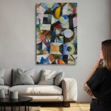 Composition with the Yellow Half-Moon and the Y by Paul Klee canvas print, room display